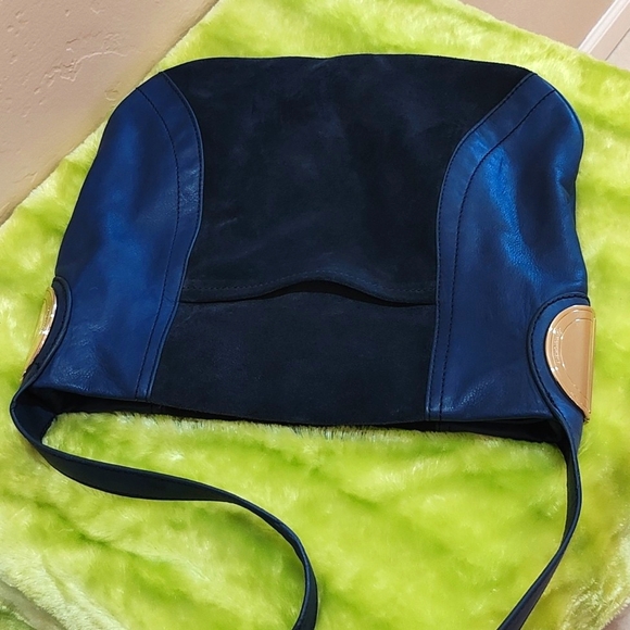 b. makowsky Handbags - B Makowsky Blue Leather Gamma Hobo Bag